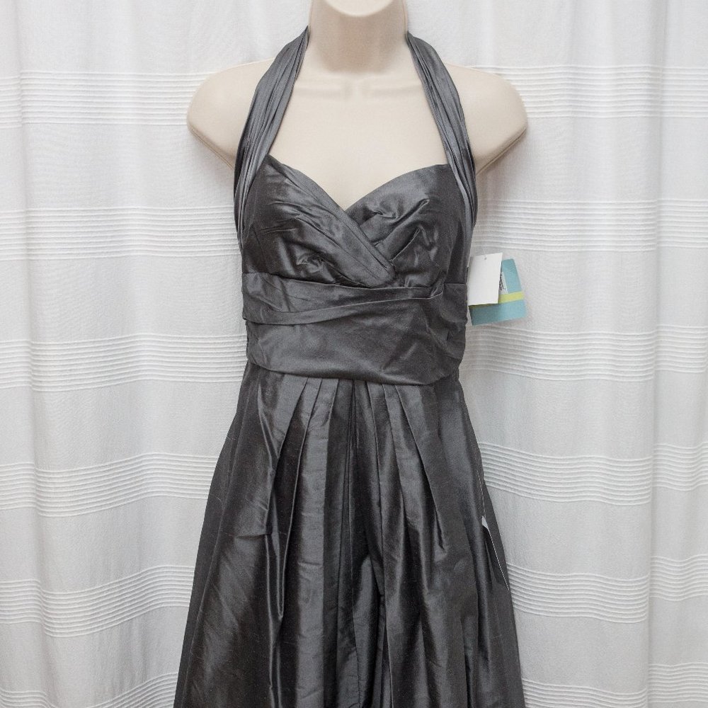 100% SILK Halter CocktaIl Dress with POCKETS!